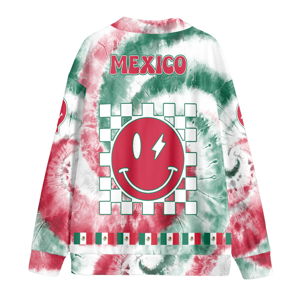 Mexico Fleece Cardigan Custom Tie Dye Style 2