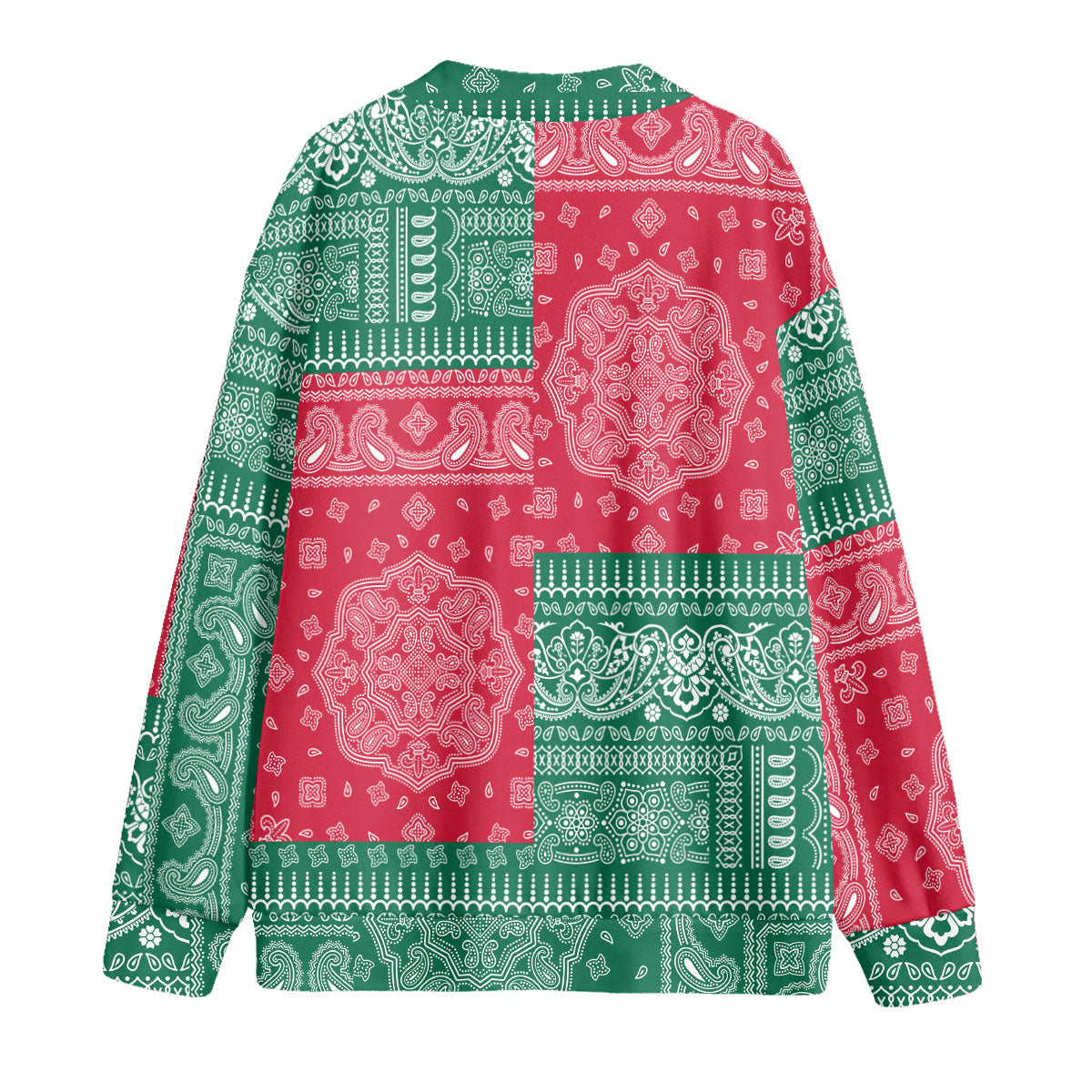 Mexico Fleece Cardigan Flag And Paisley Basic Style 2