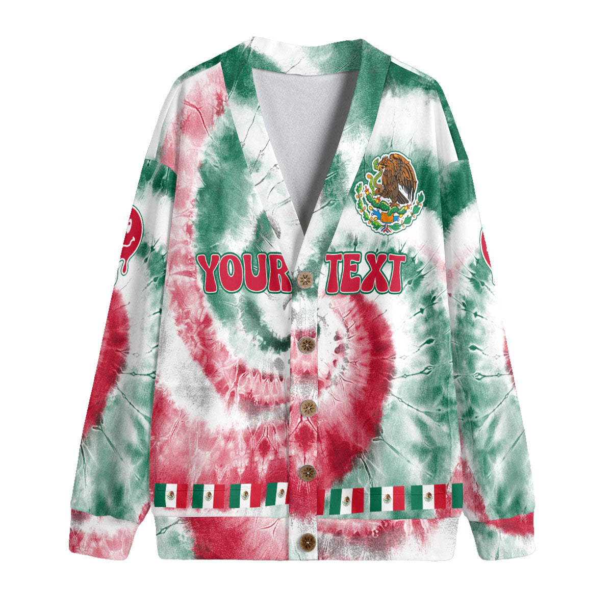 Mexico Fleece Cardigan Custom Tie Dye Style 4