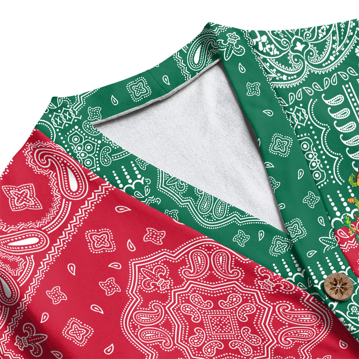 Mexico Fleece Cardigan Flag And Paisley Basic Style 4