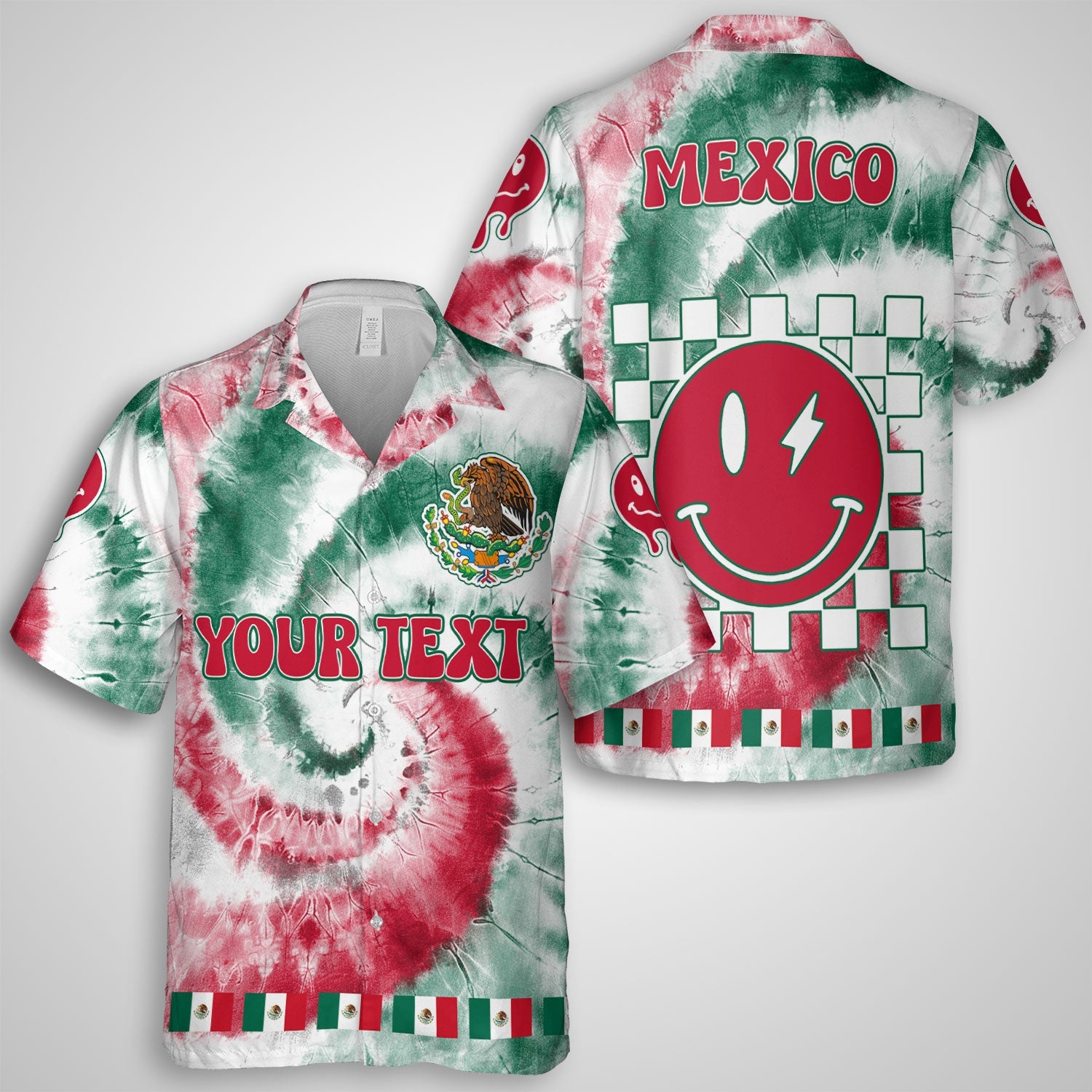 Mexico Hawaiian Shirt Custom Tie Dye Style 1