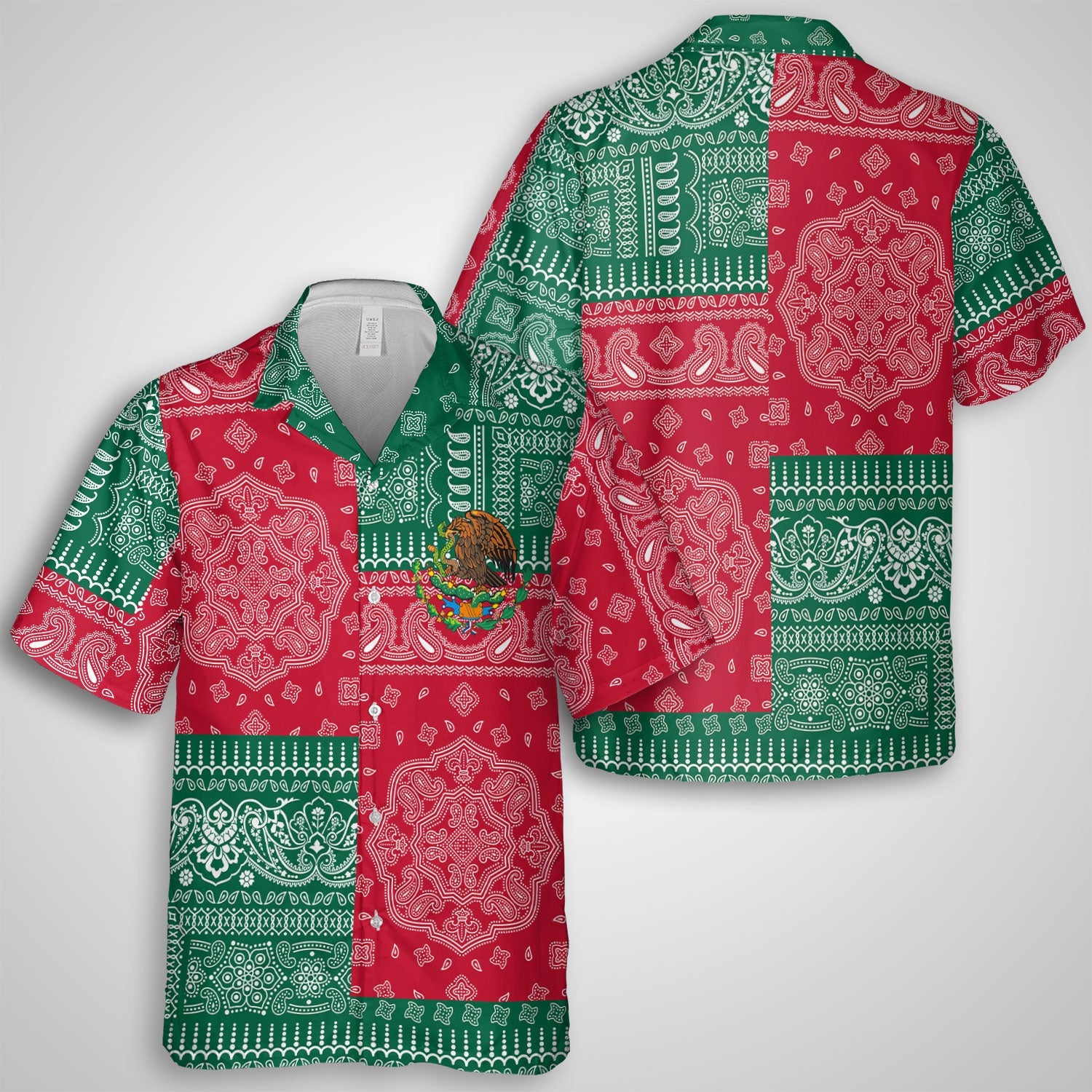 Mexico Hawaiian Shirt Flag And Paisley Basic Style 1