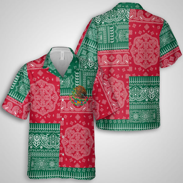 Mexico Hawaiian Shirt Flag And Paisley Basic Style 1