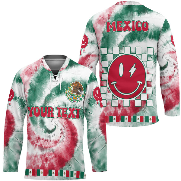 Mexico Hockey Jersey Custom Tie Dye Style 1