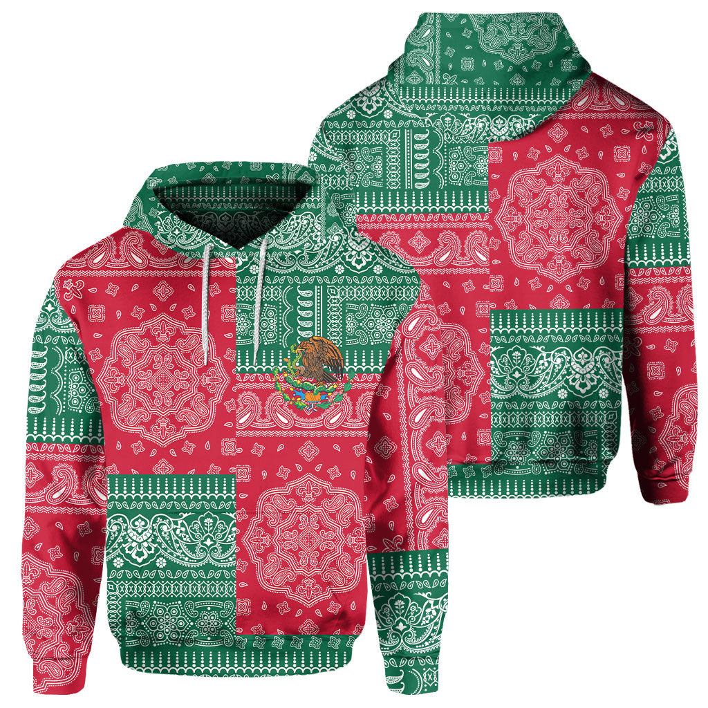 Mexico Hoodie Flag And Paisley Basic Style 1