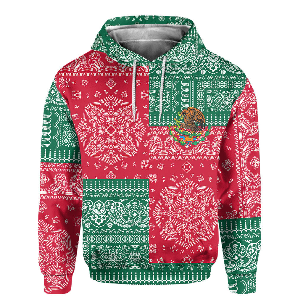 Mexico Hoodie Flag And Paisley Basic Style 2