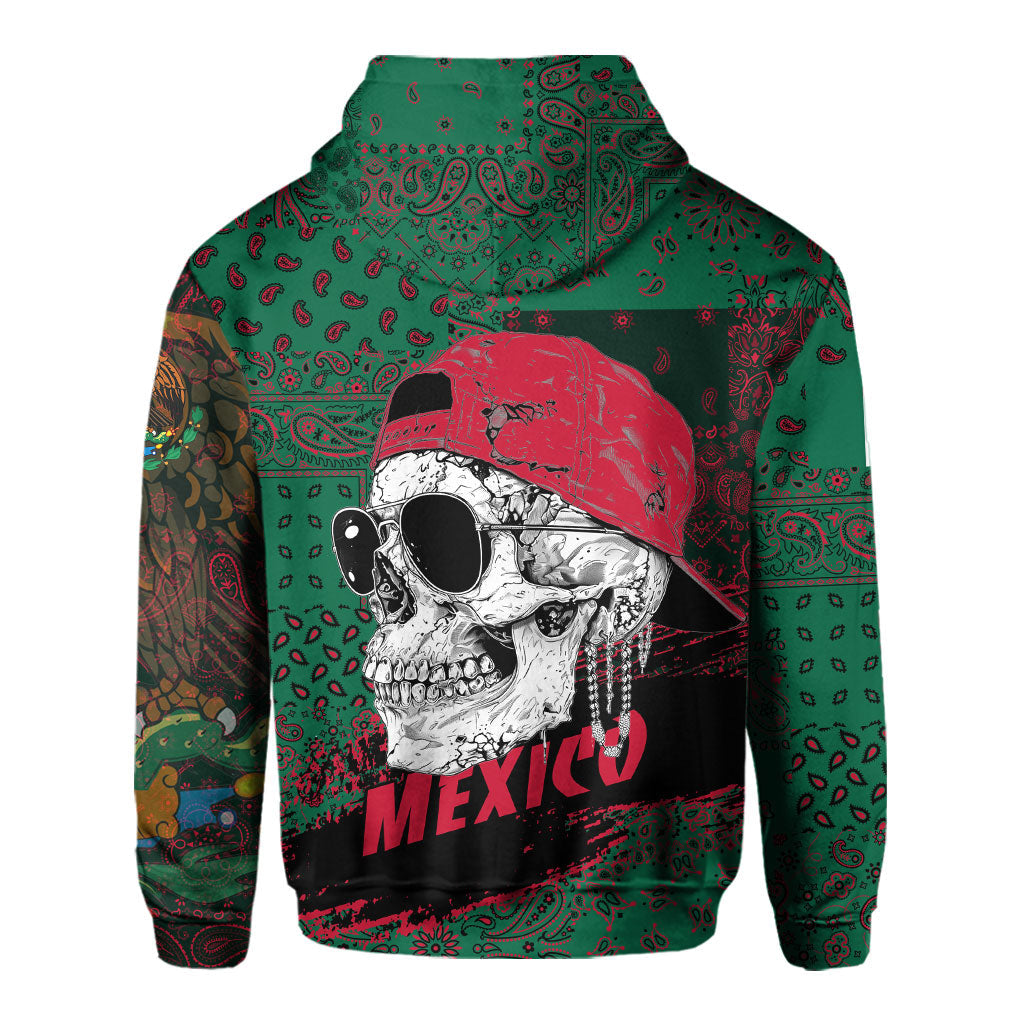 Mexico Hoodie Paisley Flag And Skull Style 3