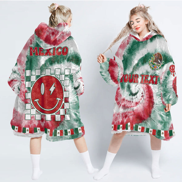 Mexico Hoodie Blanket Custom Tie Dye Style 1