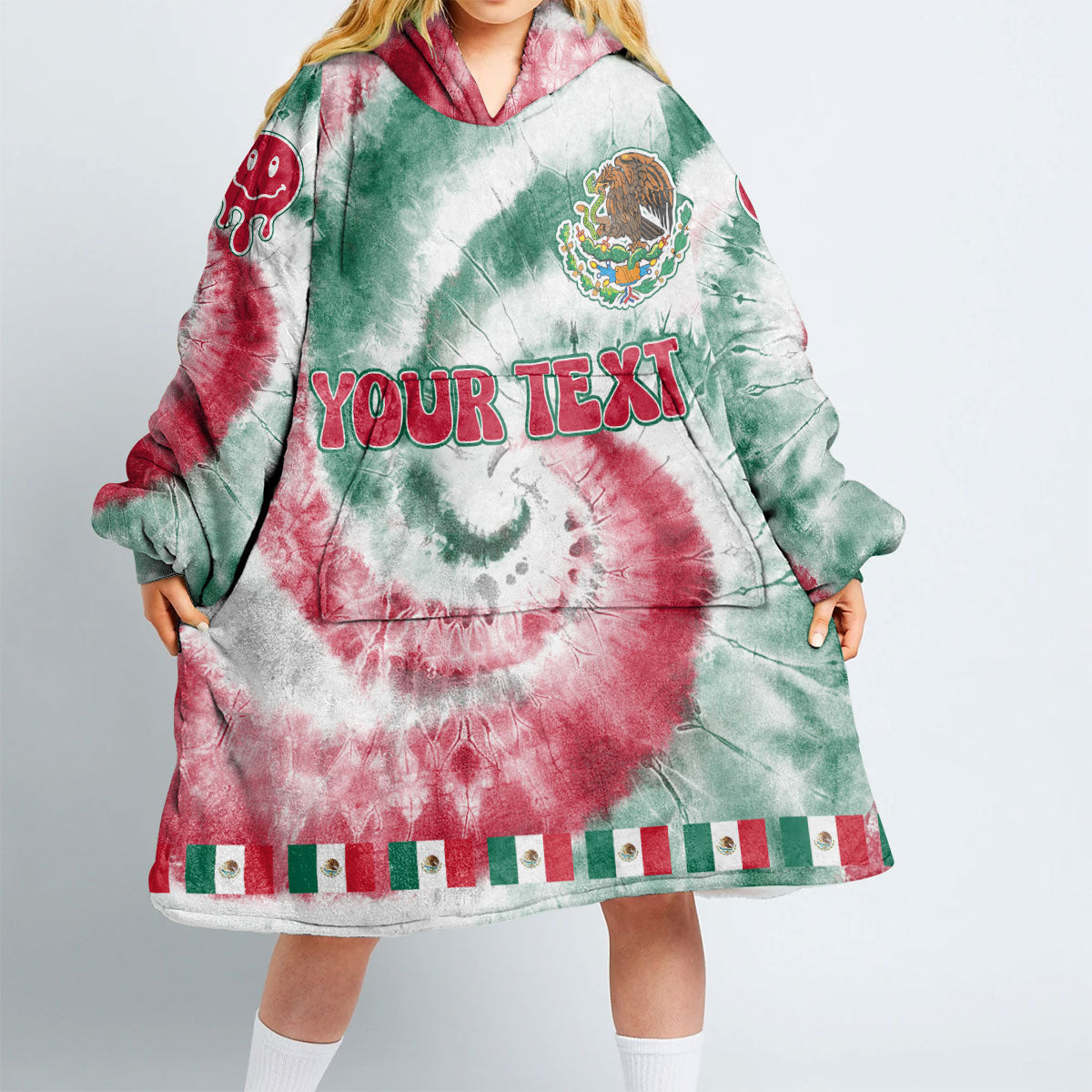 Mexico Hoodie Blanket Custom Tie Dye Style 2