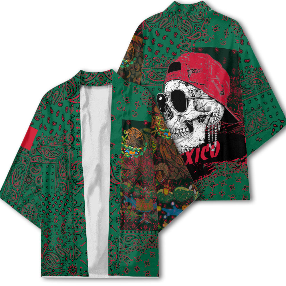 Mexico Kimono Paisley Flag And Skull Style 2