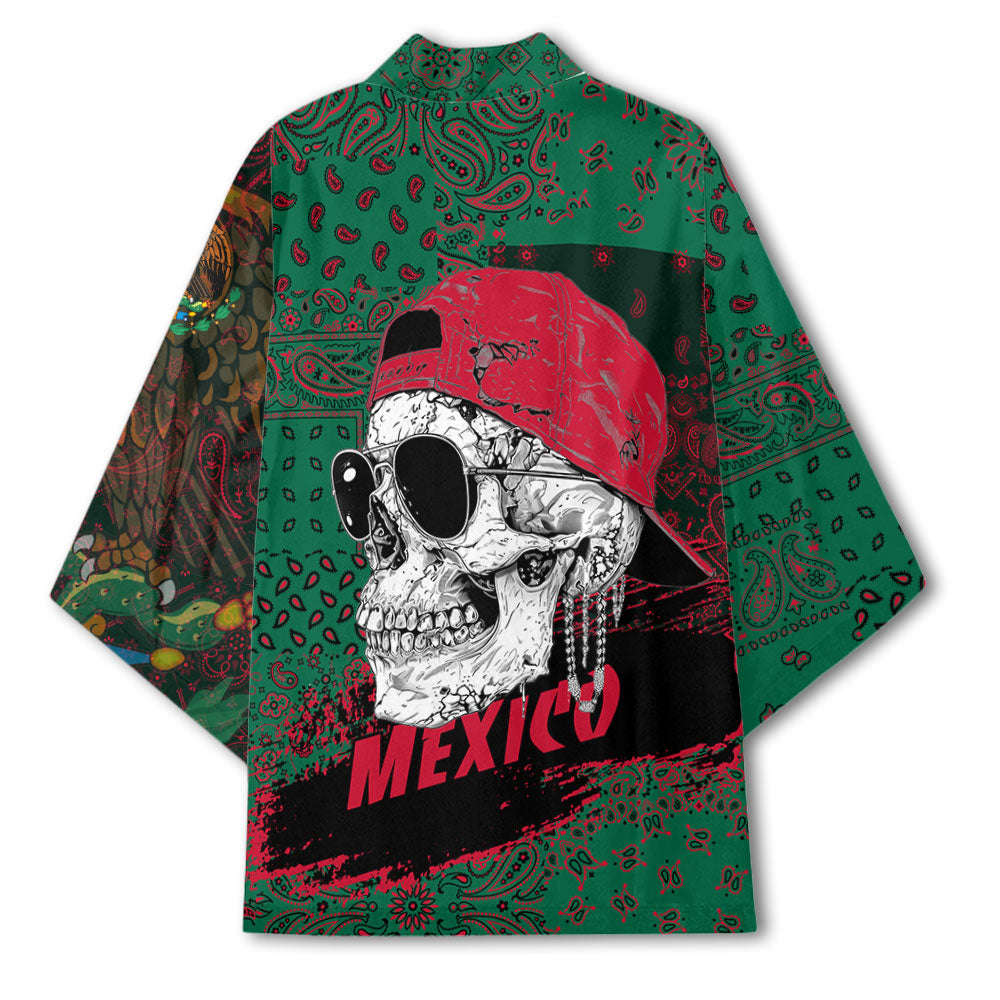 Mexico Kimono Paisley Flag And Skull Style 3