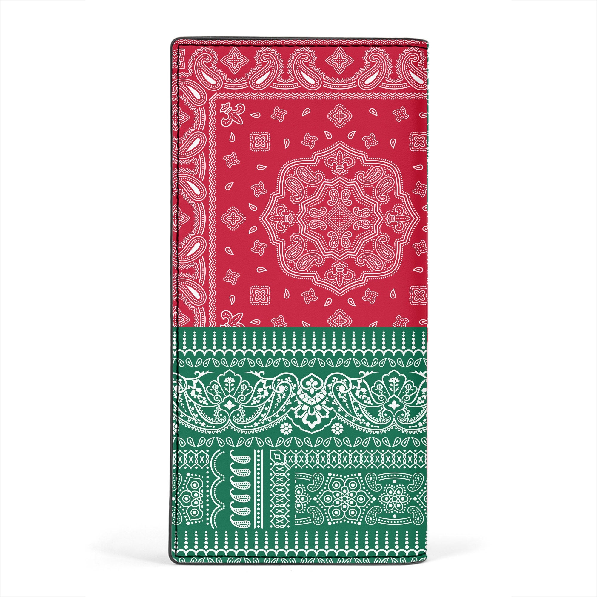 Mexico Leather Wallet Flag And Paisley Basic Style 2