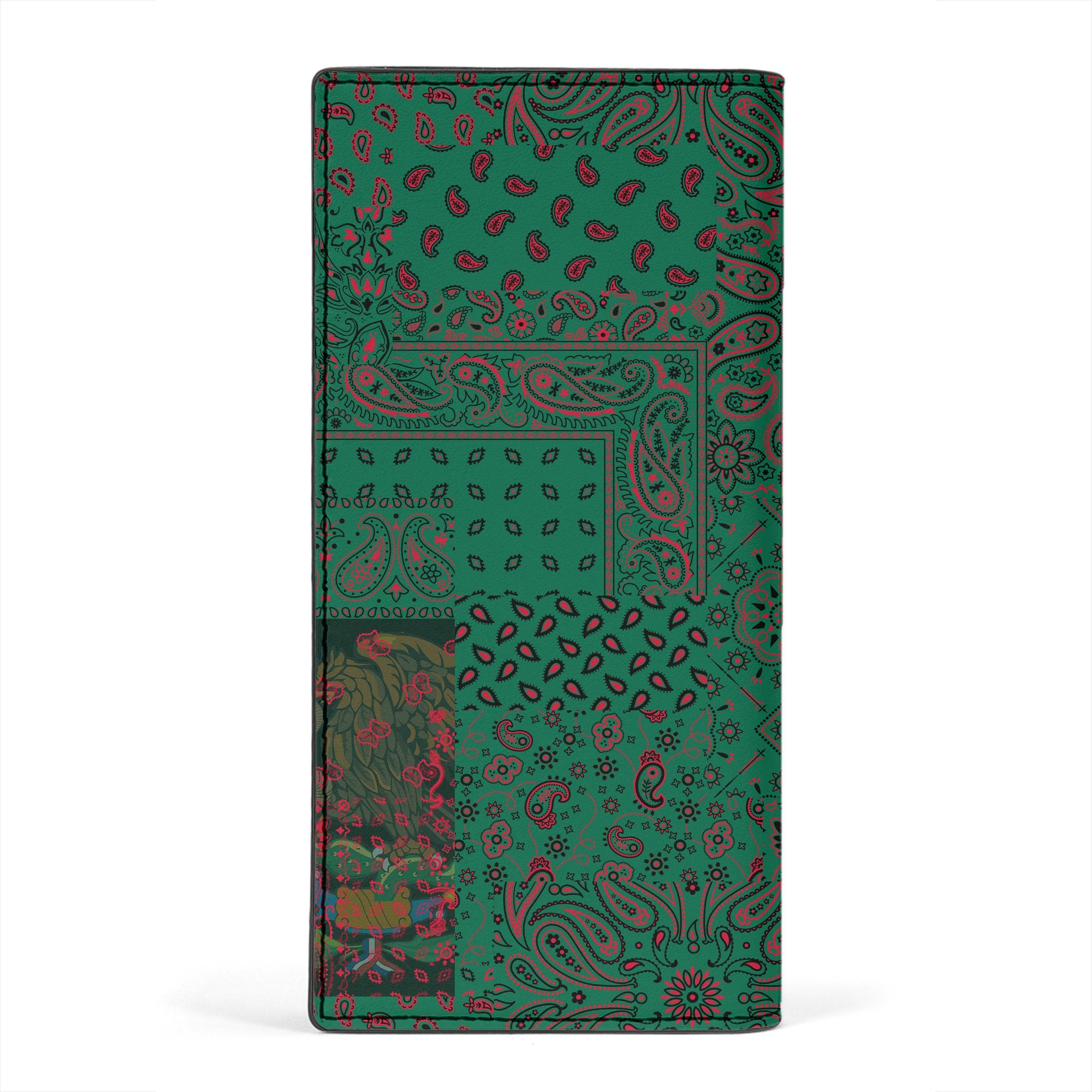 Mexico Leather Wallet Paisley Flag And Skull Style 2