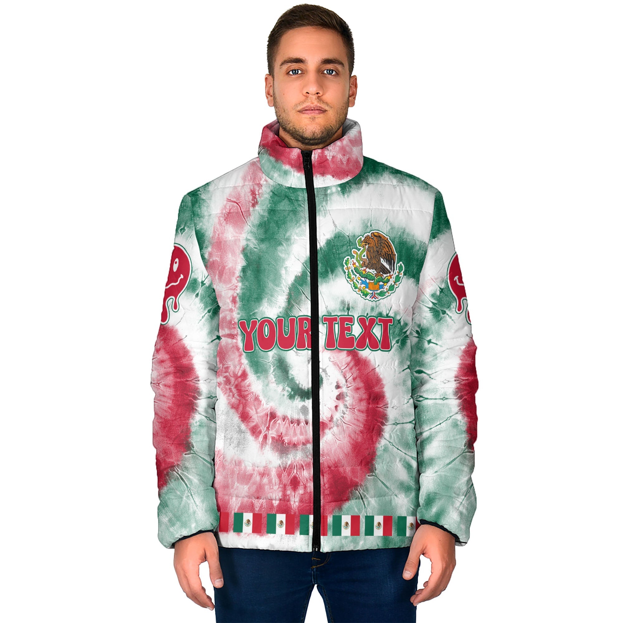 Mexico Men Padded Jacket Custom Tie Dye Style 1