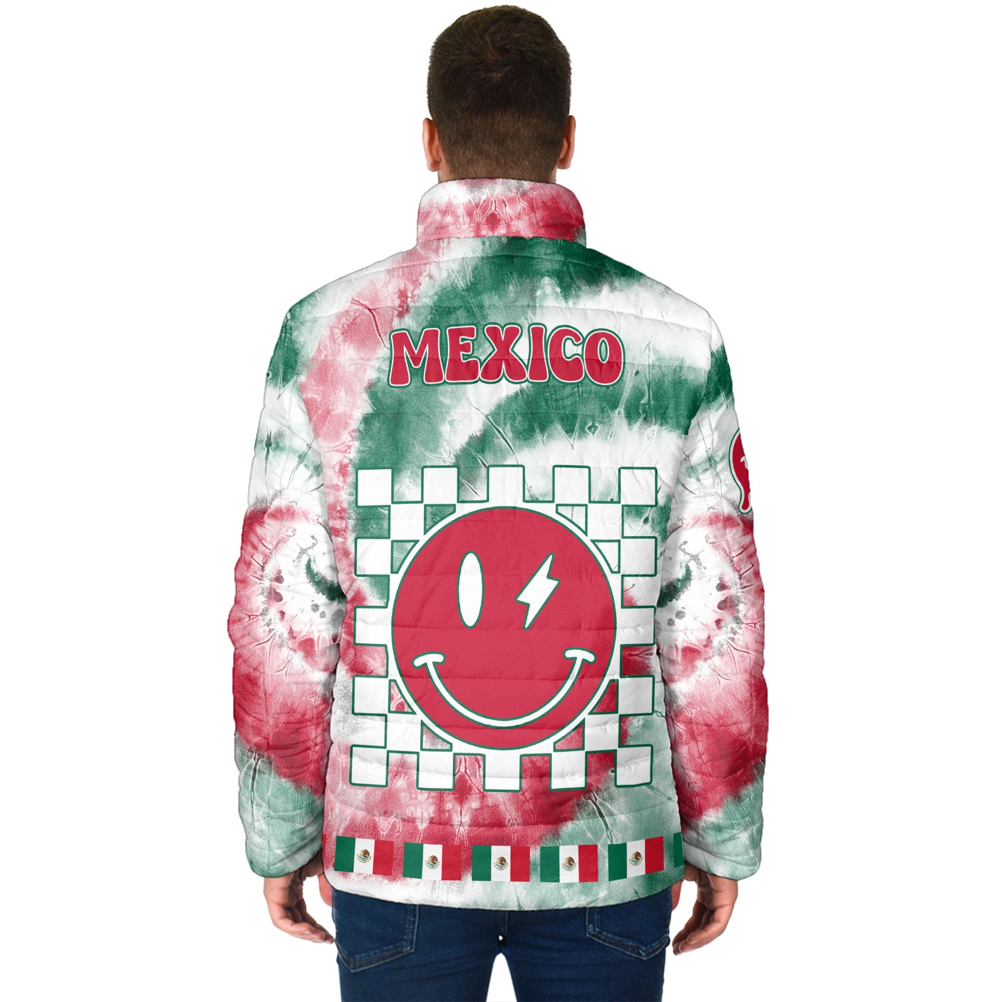 Mexico Men Padded Jacket Custom Tie Dye Style 2