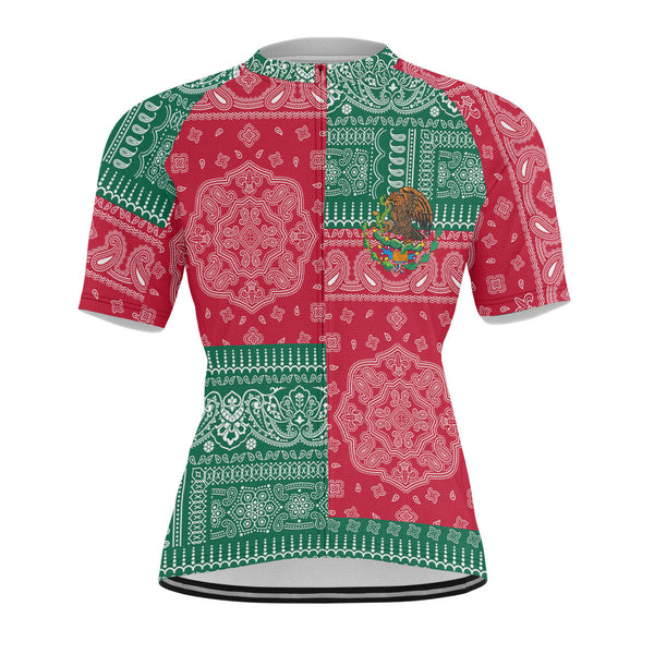 Mexico Men Cycling Jersey Flag And Paisley Basic Style 1