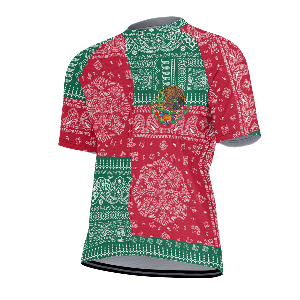 Mexico Men Cycling Jersey Flag And Paisley Basic Style 2