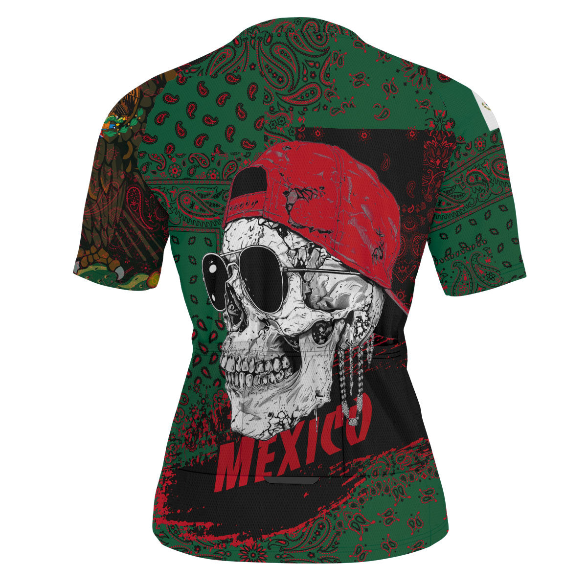 Mexico Men Cycling Jersey Paisley Flag And Skull Style 3