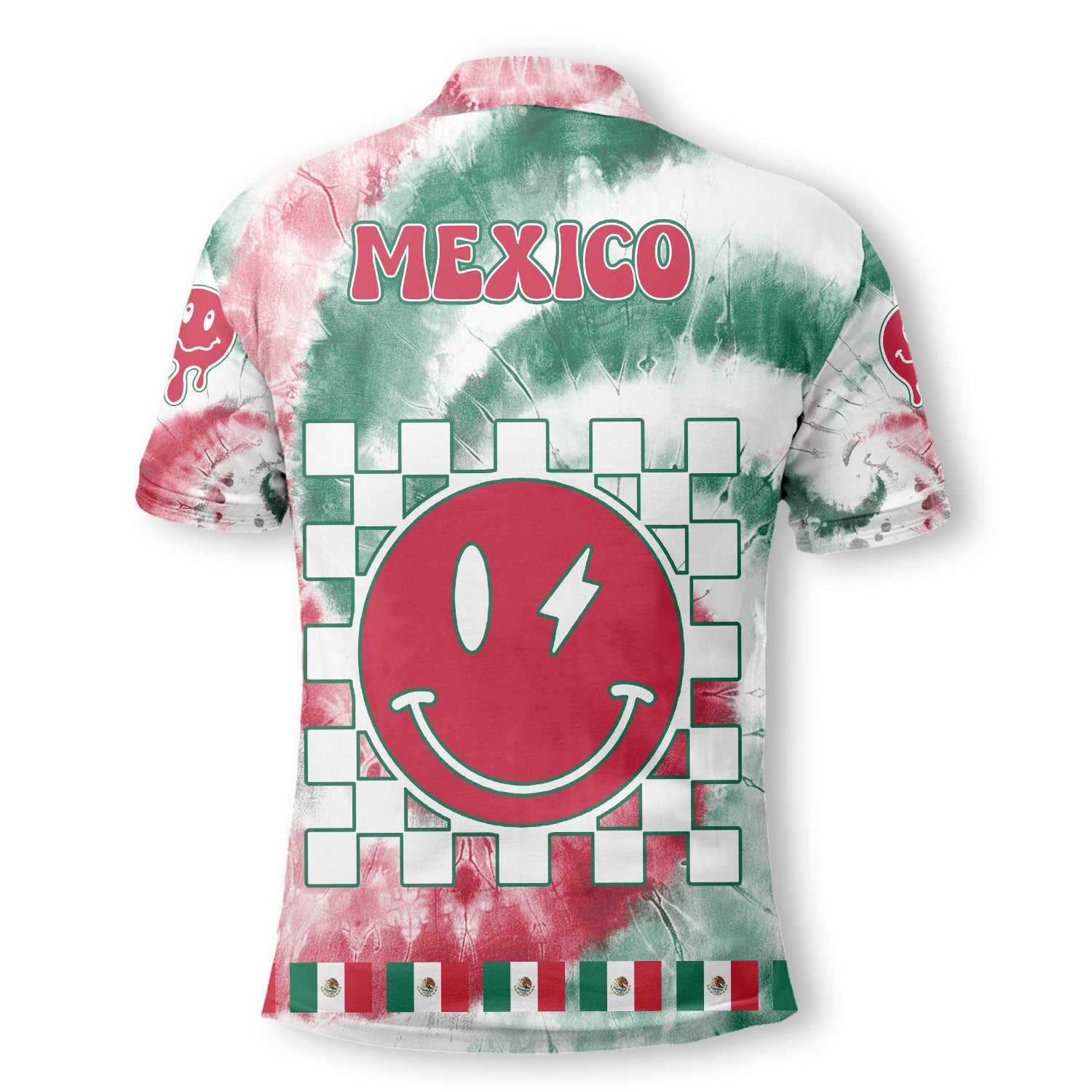 Mexico Polo Shirt Custom Tie Dye Style 3