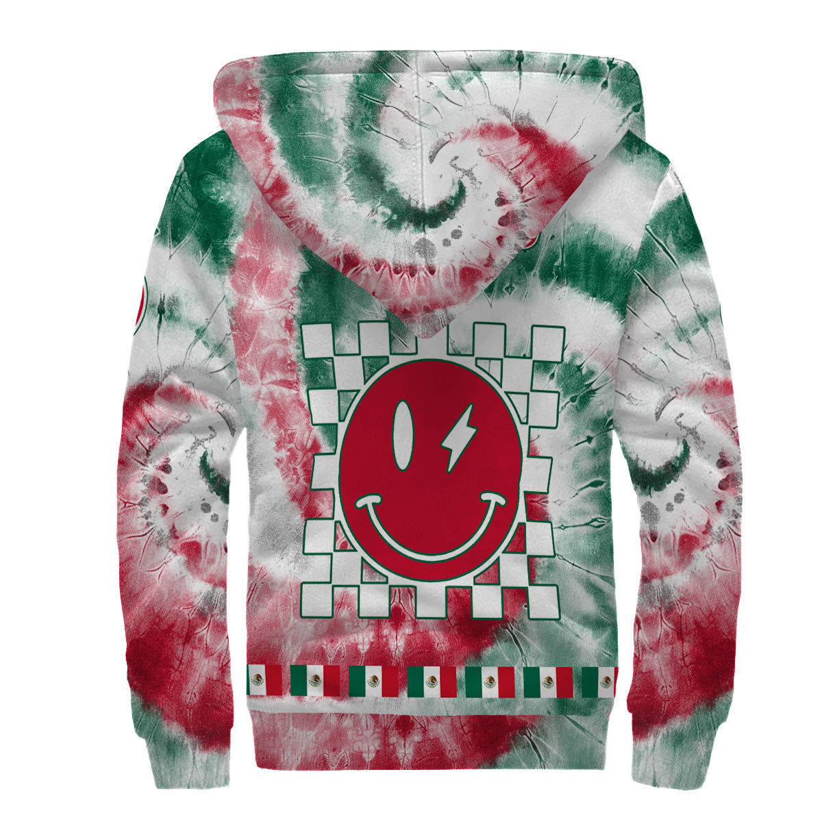 Mexico Sherpa Hoodie Custom Tie Dye Style 2