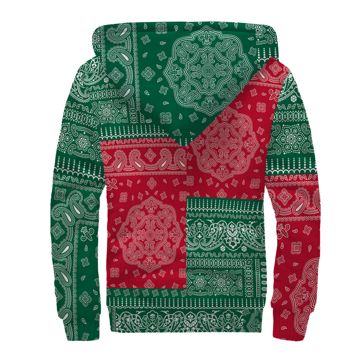 Mexico Sherpa Hoodie Flag And Paisley Basic Style 2