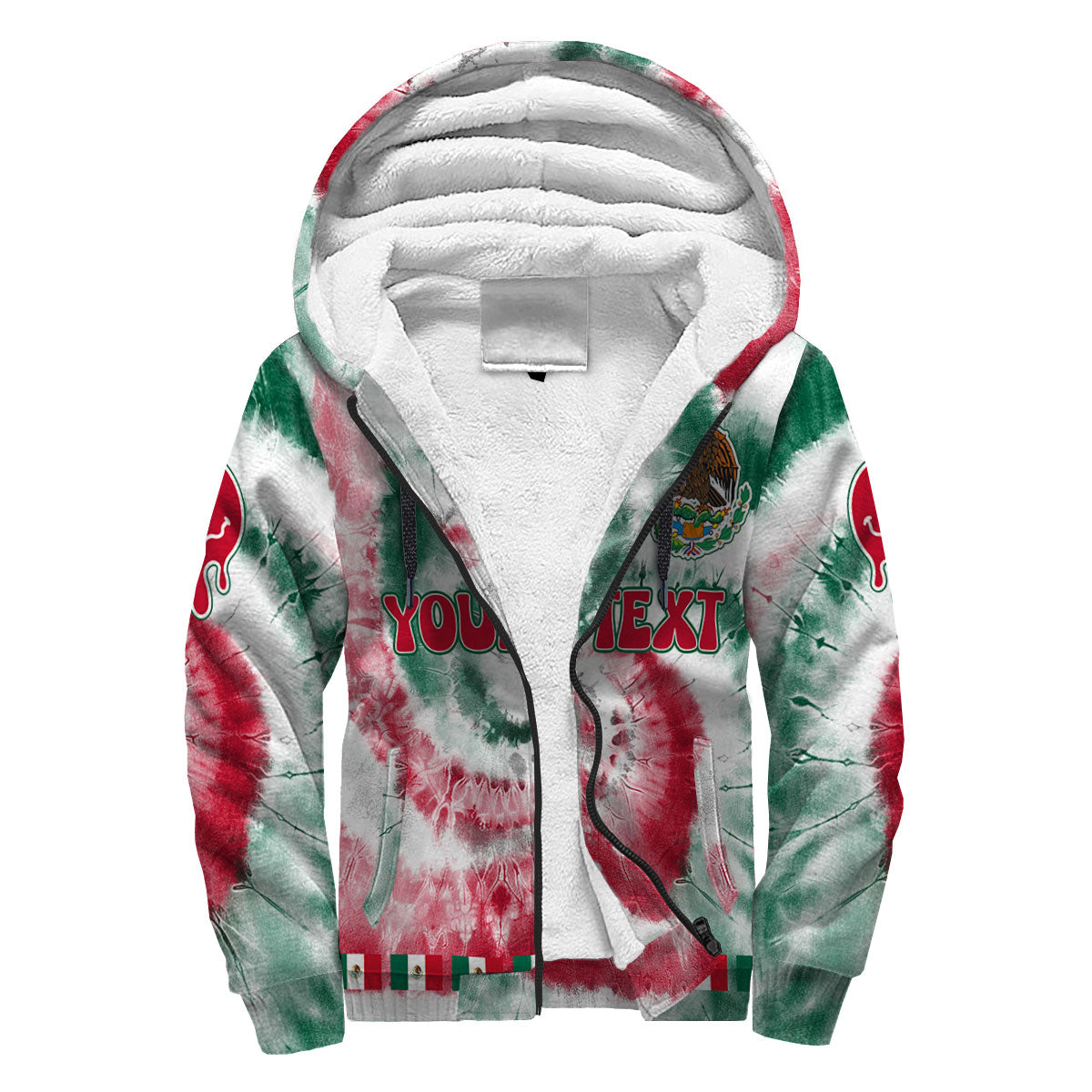 Mexico Sherpa Hoodie Custom Tie Dye Style 3