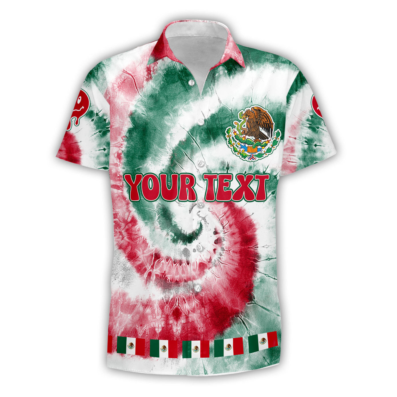 Mexico Short Sleeve Shirt Custom Tie Dye Style 1