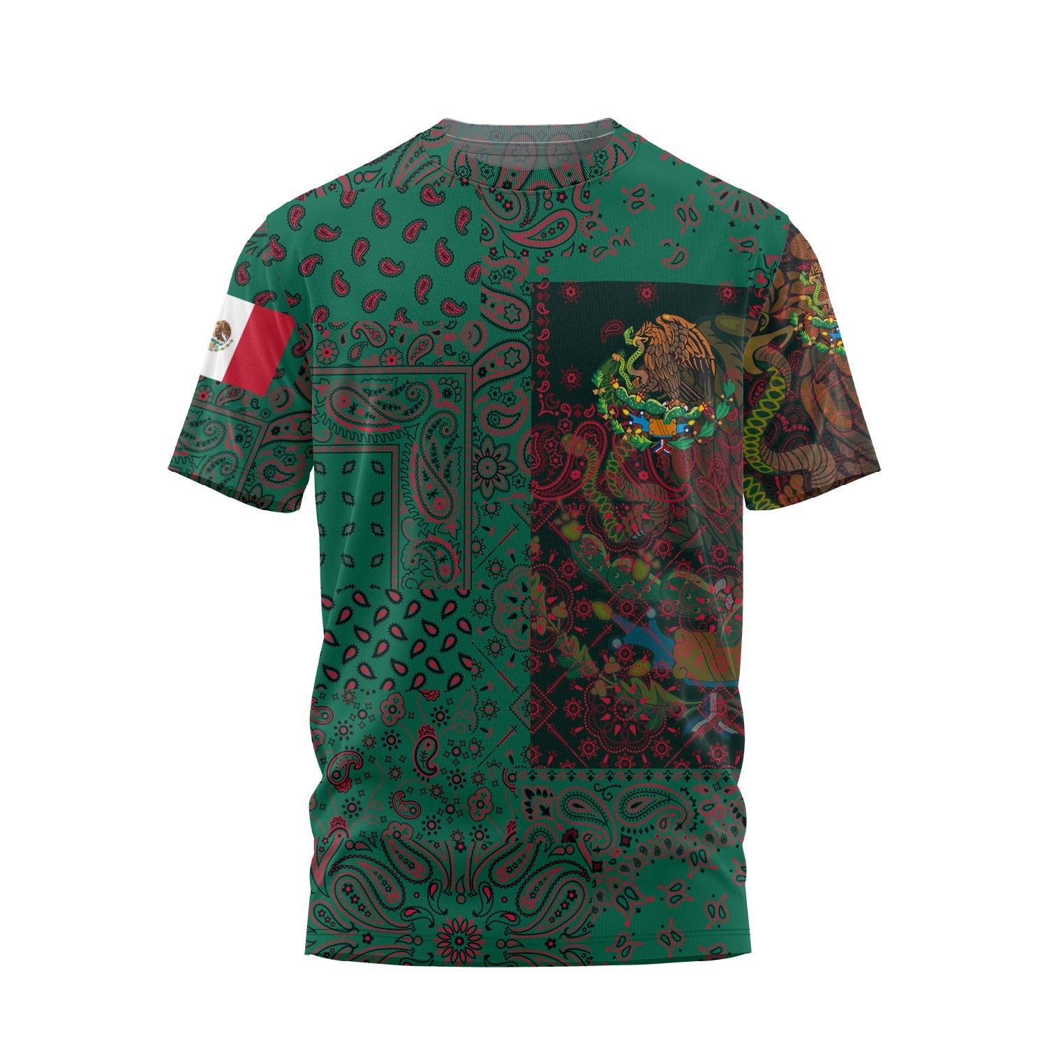 Mexico T Shirt Paisley Flag And Skull Style 1