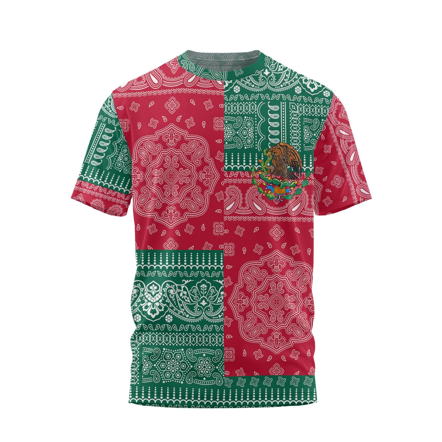 Mexico T Shirt Flag And Paisley Basic Style 2