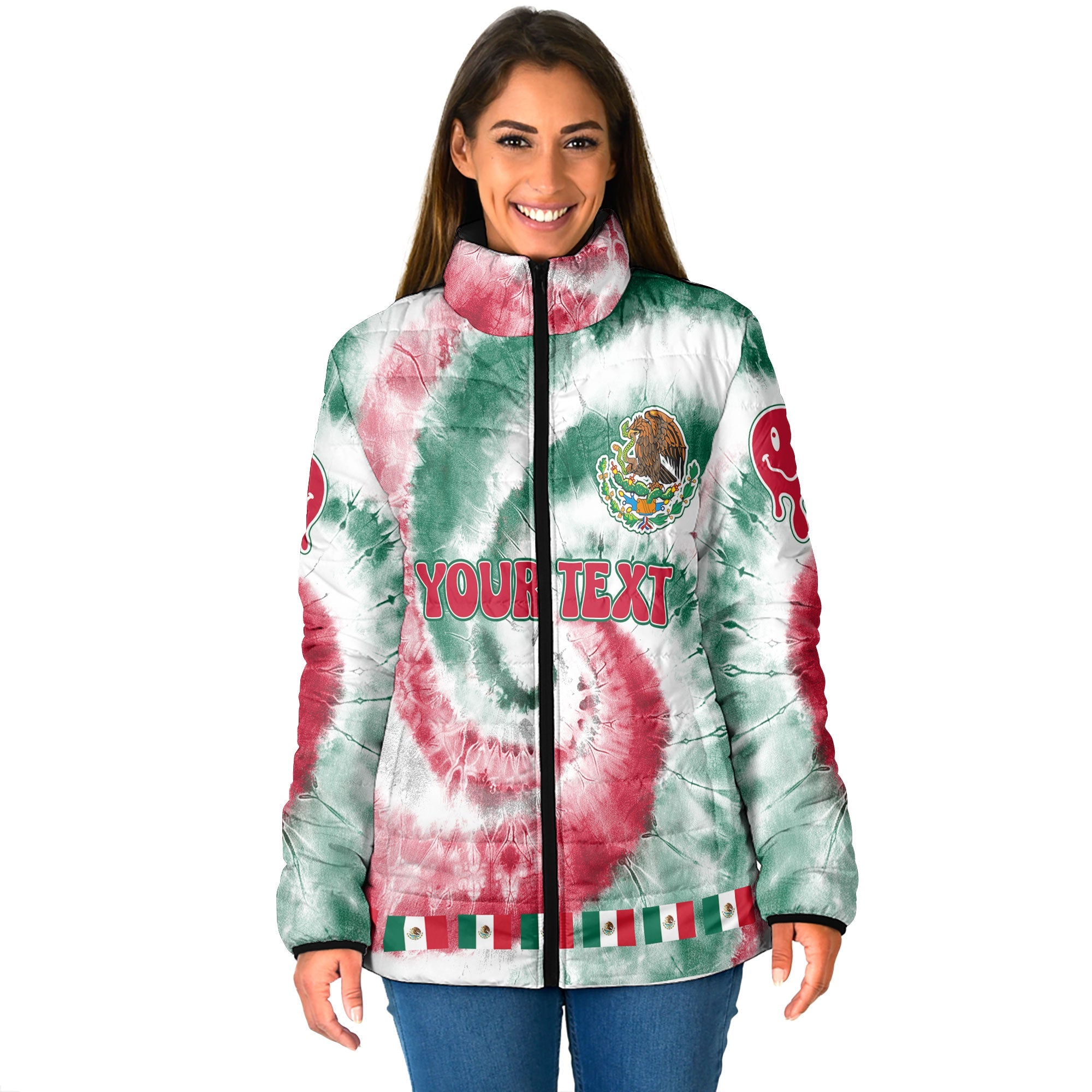 Mexico Women Padded Jacket Custom Tie Dye Style 1