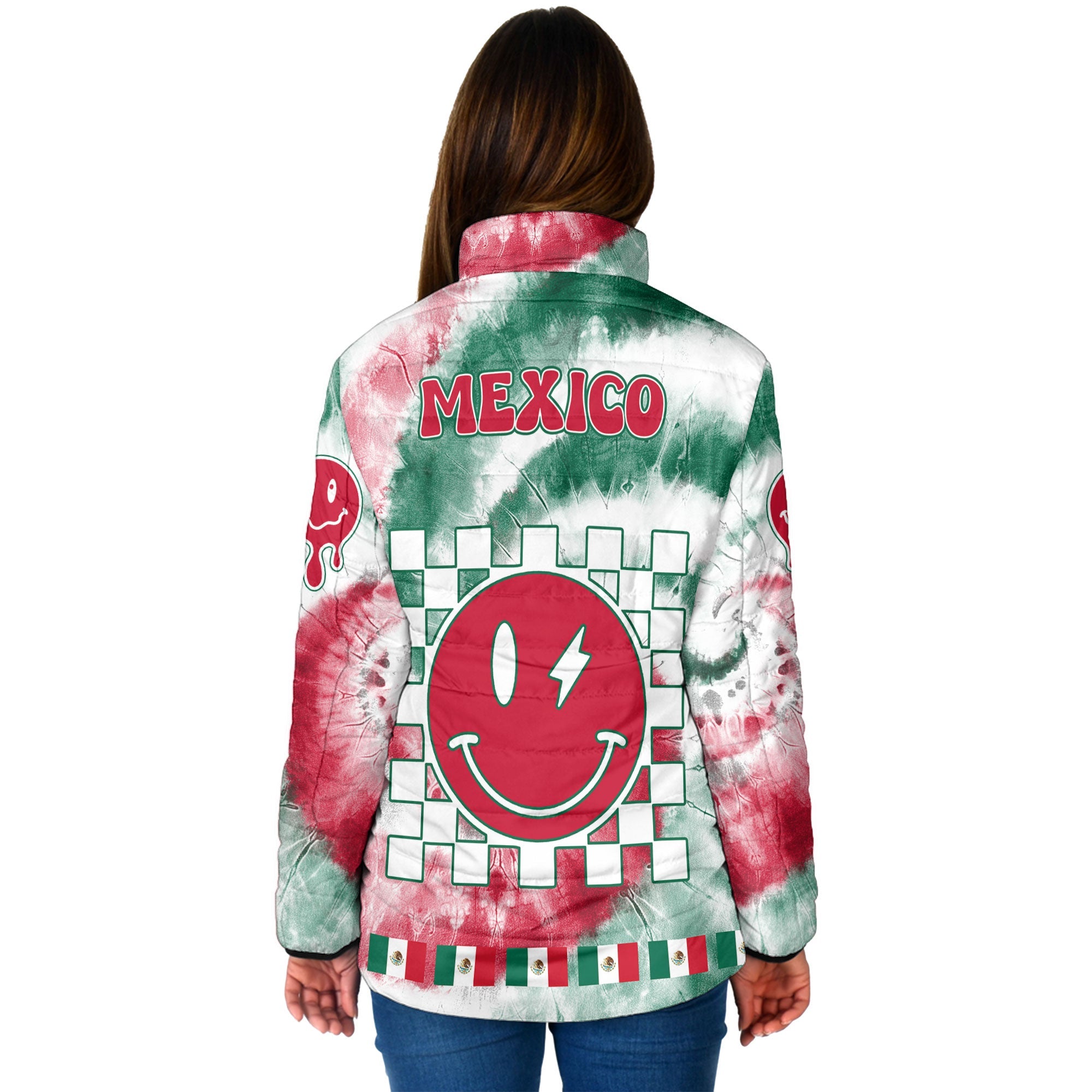 Mexico Women Padded Jacket Custom Tie Dye Style 2