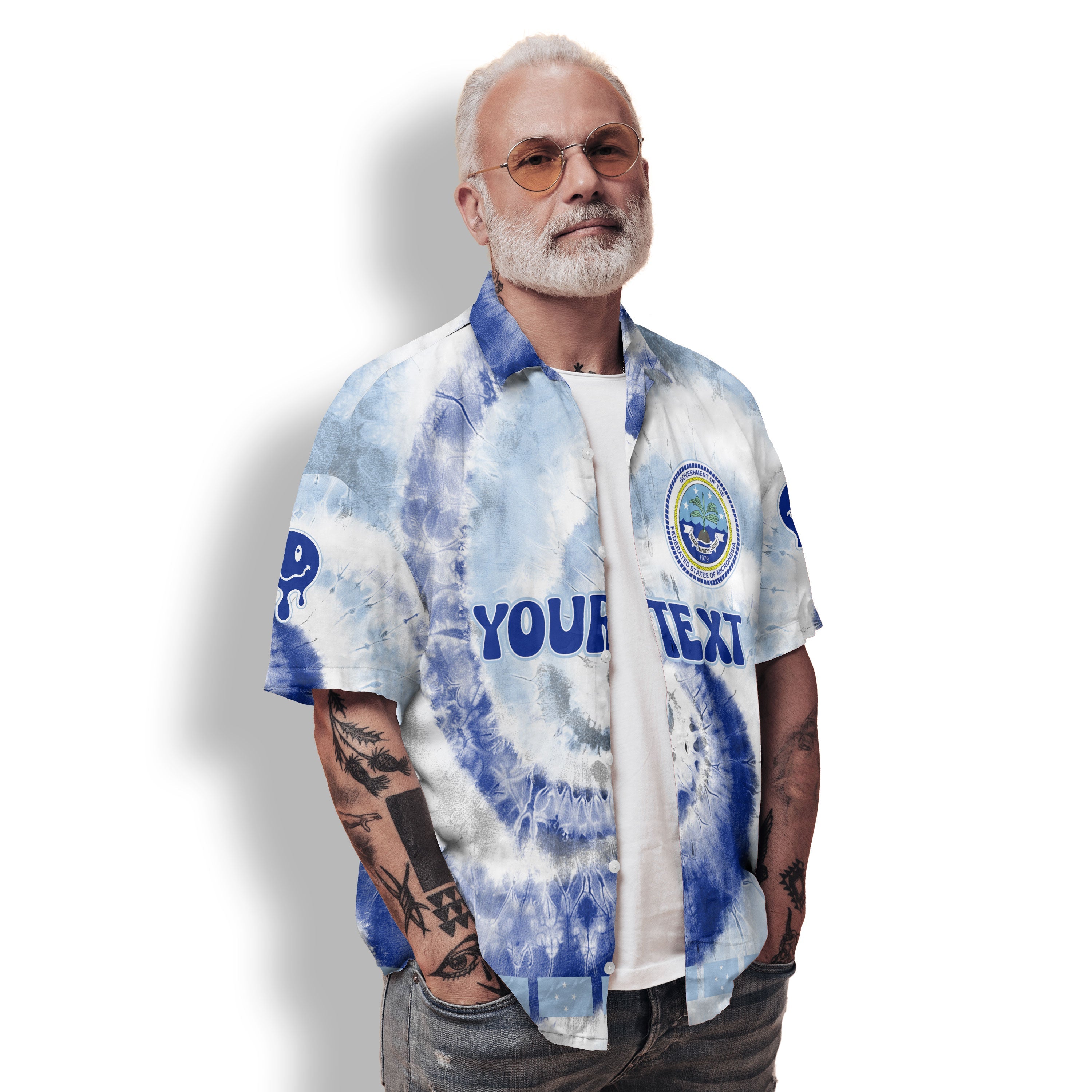 Micronesia Hawaiian Shirt Custom Tie Dye Style 2