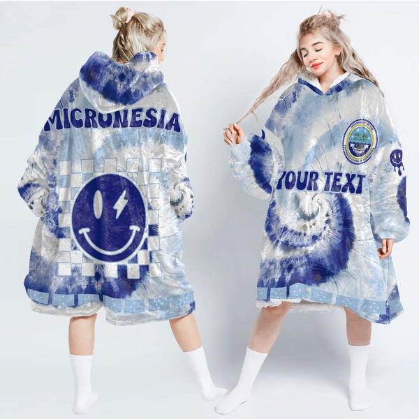 Micronesia Hoodie Blanket Custom Tie Dye Style 1