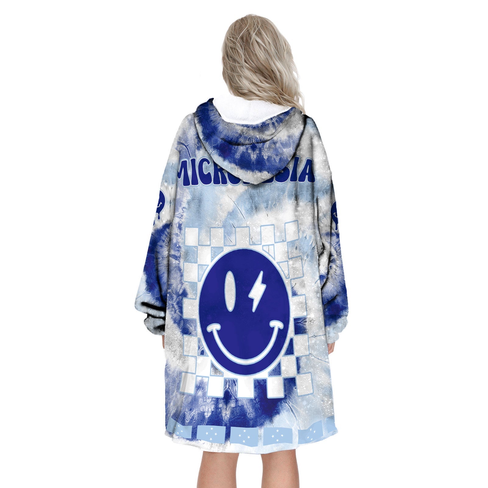 Micronesia Hoodie Blanket Custom Tie Dye Style 3