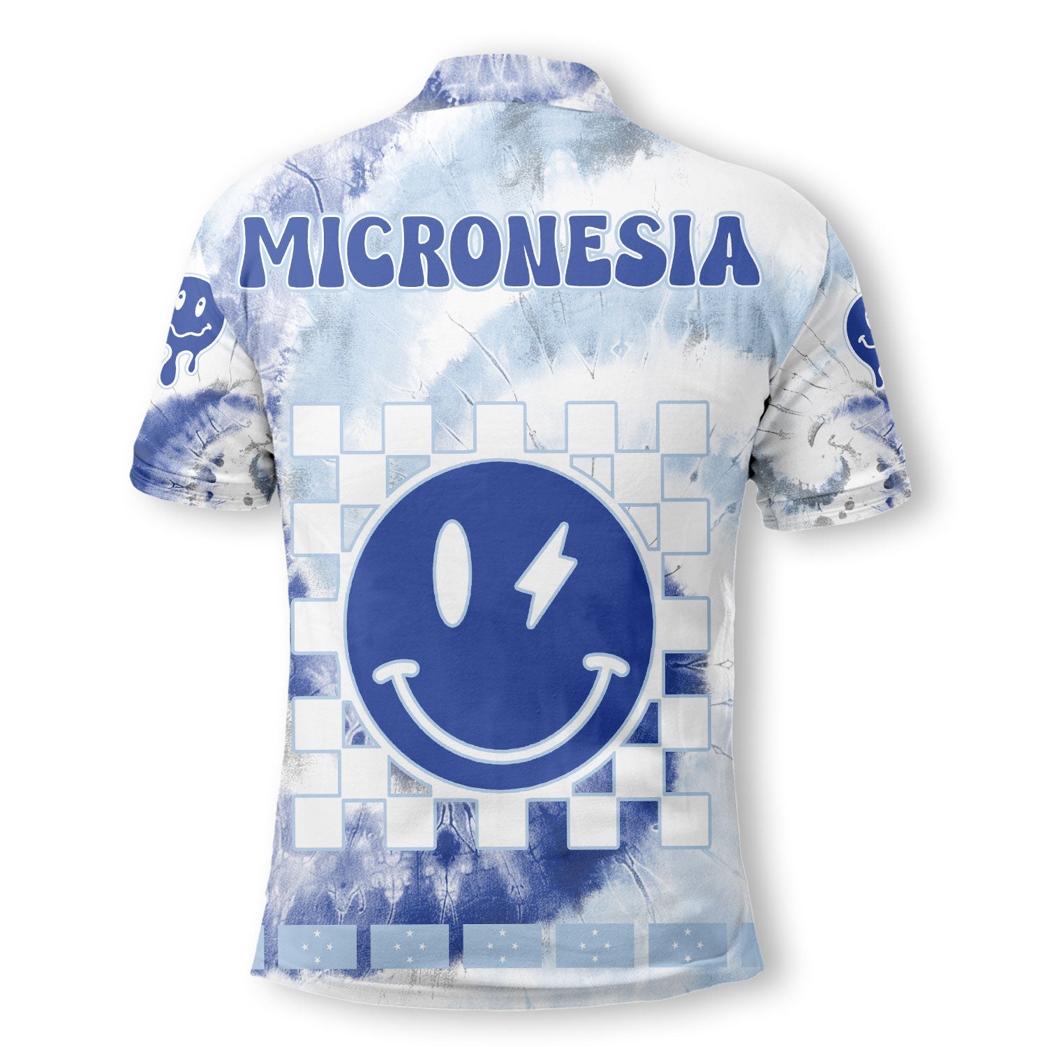 Micronesia Polo Shirt Custom Tie Dye Style 3