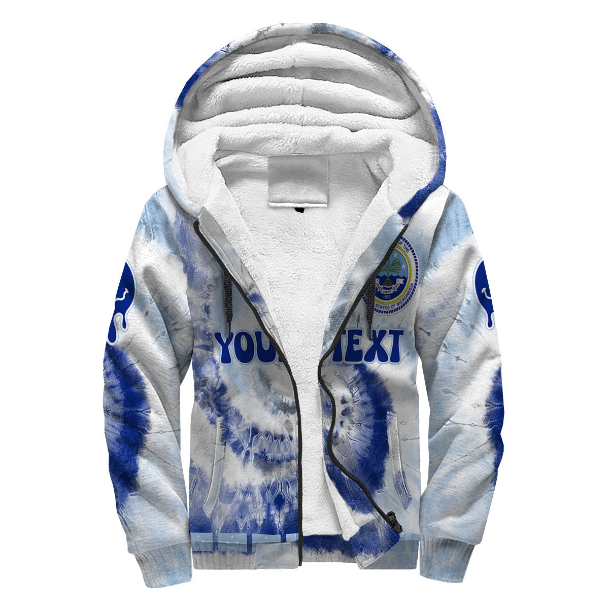 Micronesia Sherpa Hoodie Custom Tie Dye Style 3