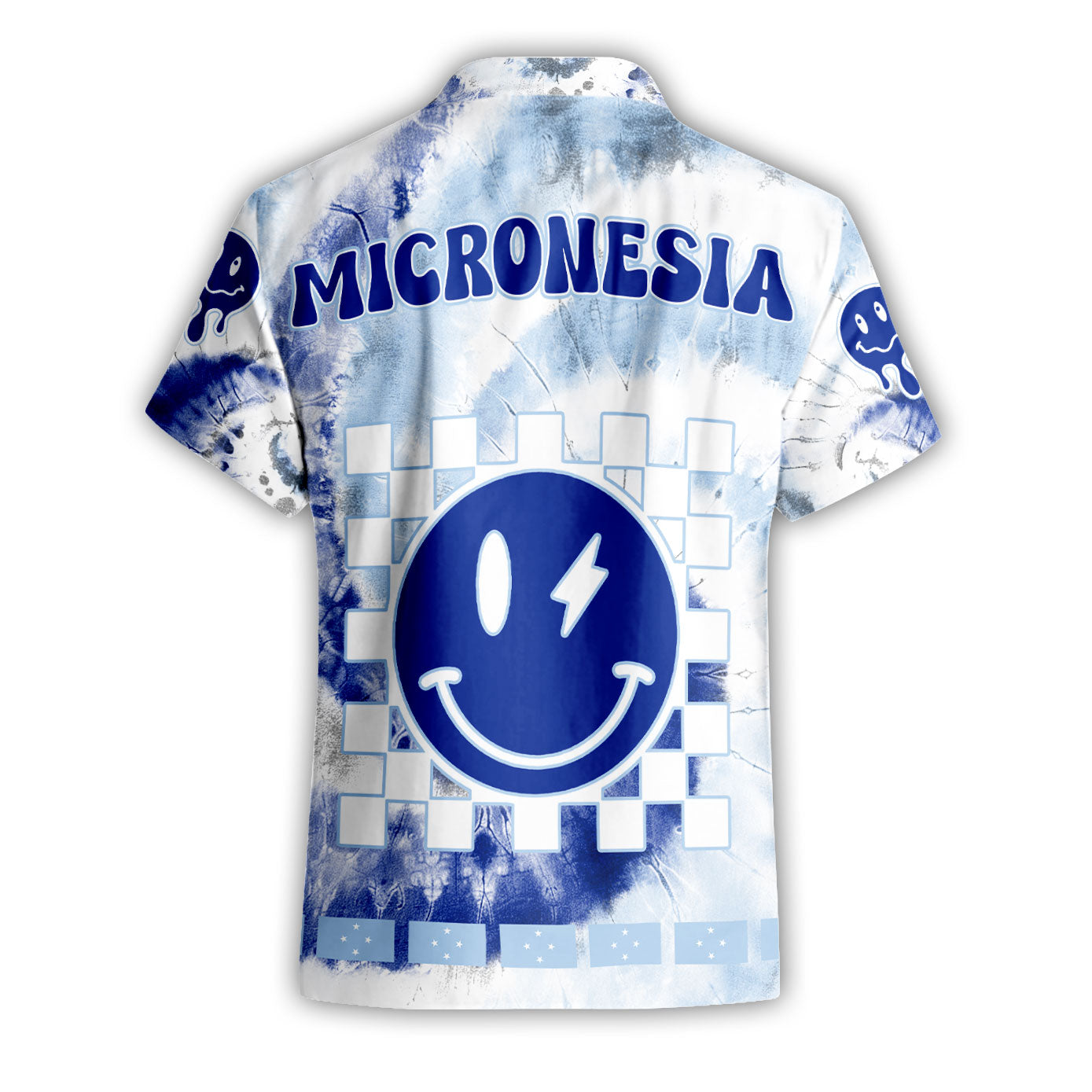 Micronesia Short Sleeve Shirt Custom Tie Dye Style 2