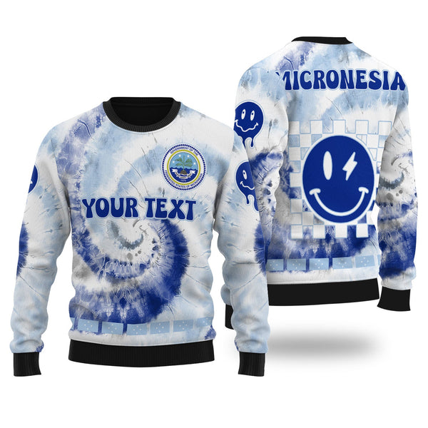 Micronesia Ugly Sweater Custom Tie Dye Style 1