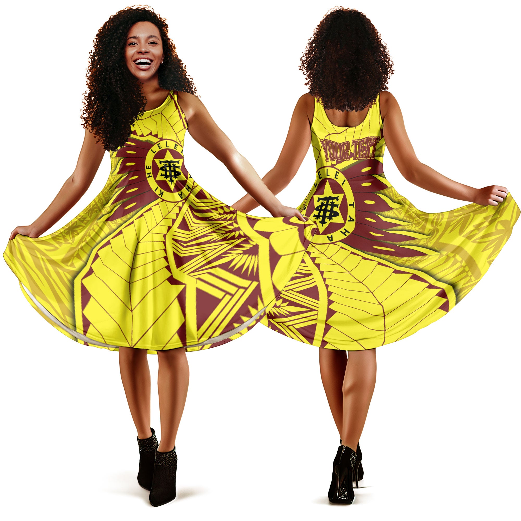 Custom Tonga High School Midi Dress Tonga Golden Style