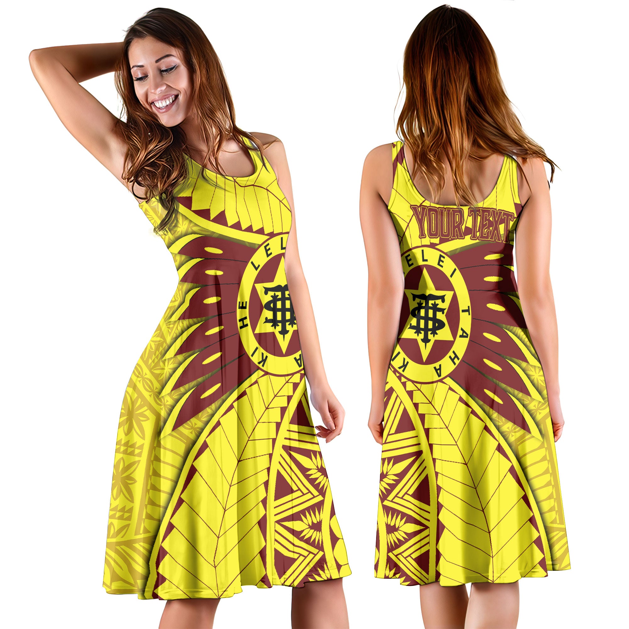 Custom Tonga High School Midi Dress Tonga Golden Style