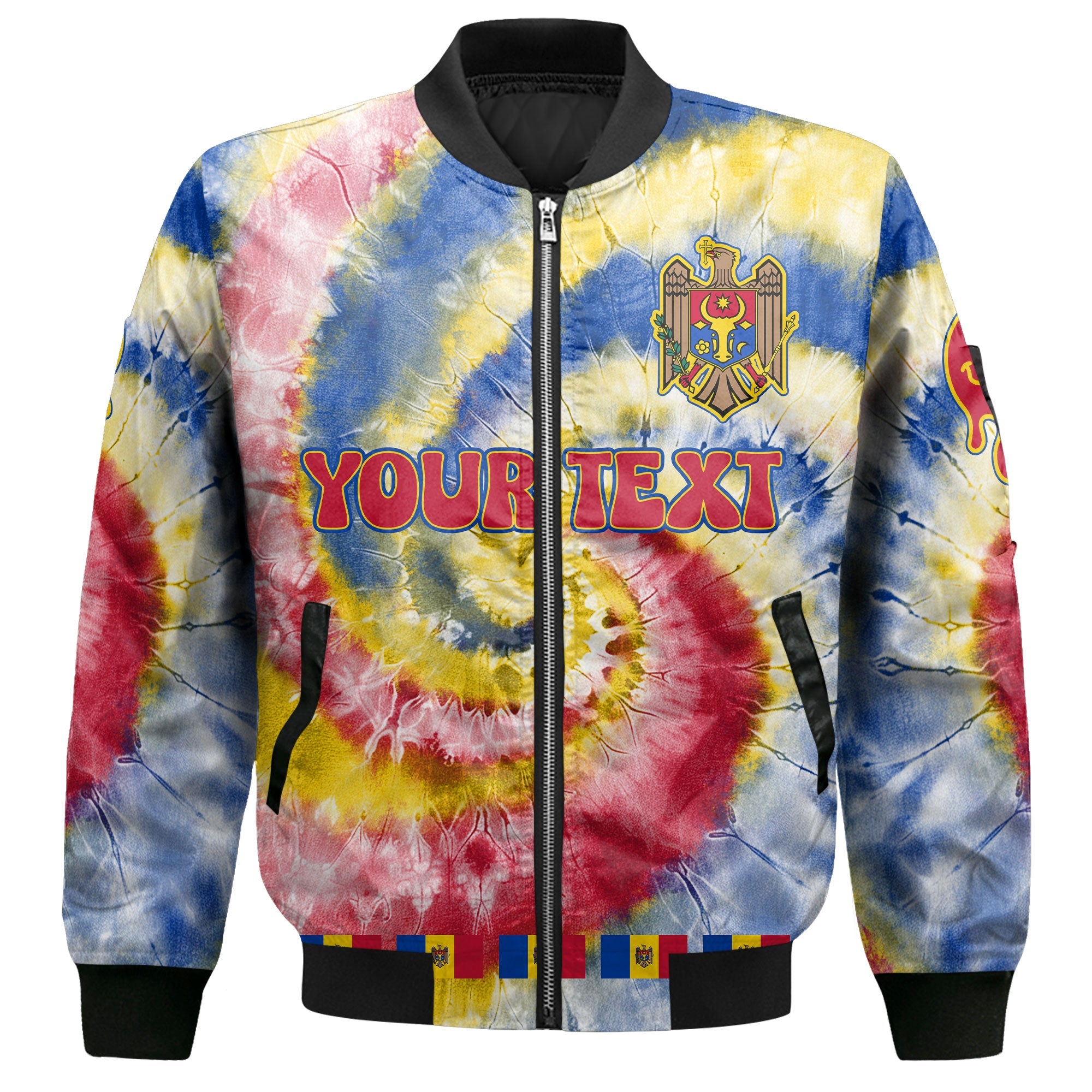 Moldova Bomber Jacket Custom Tie Dye Style 2