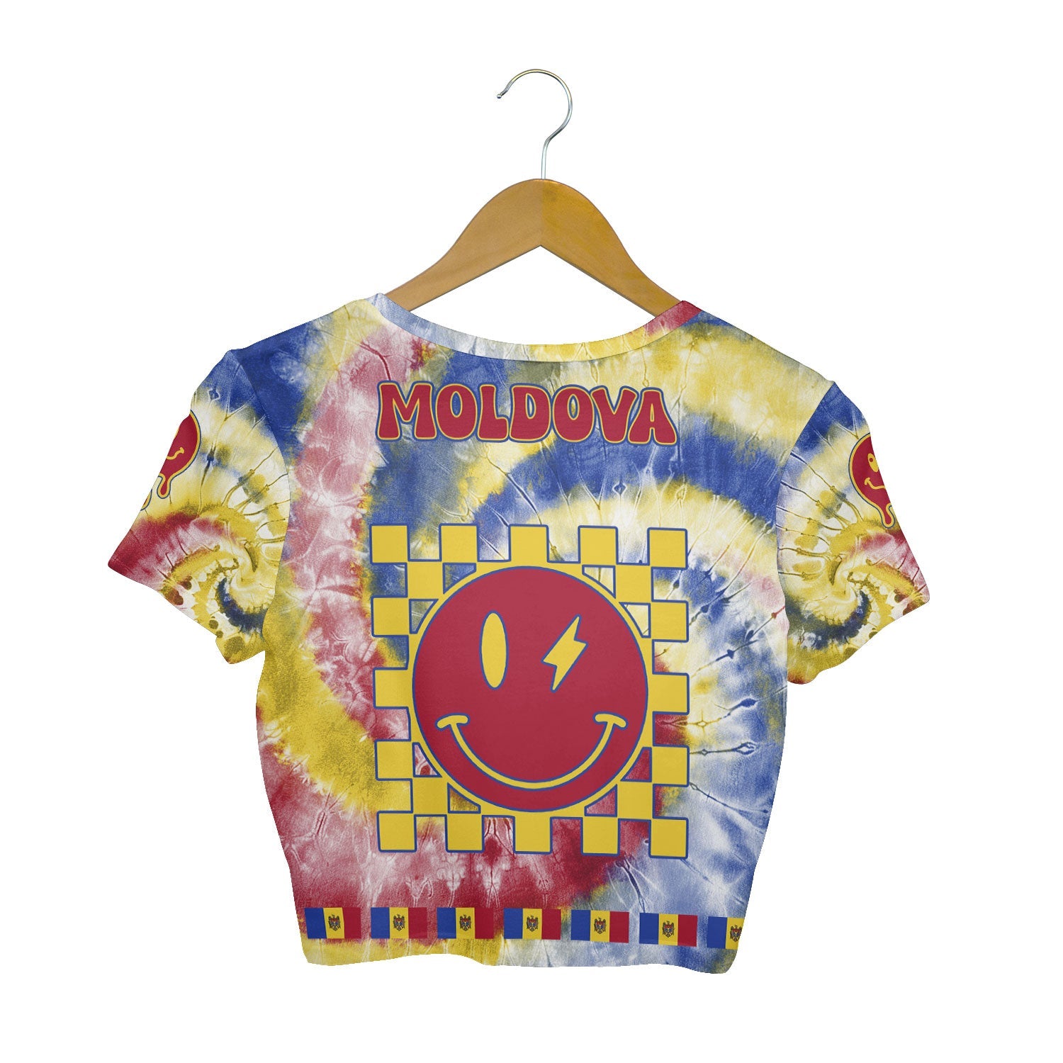 Moldova Croptop T Shirt Custom Tie Dye Style 2