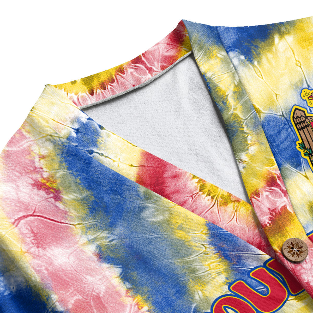 Moldova Fleece Cardigan Custom Tie Dye Style 1