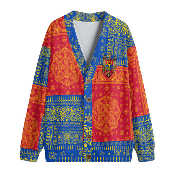 Moldova Fleece Cardigan Flag And Paisley Basic Style 1