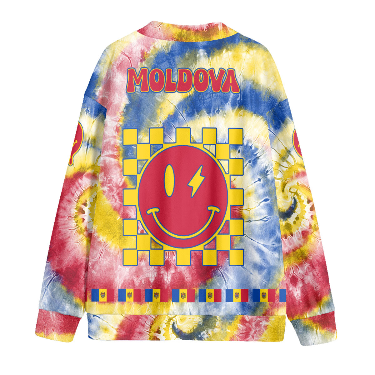 Moldova Fleece Cardigan Custom Tie Dye Style 2