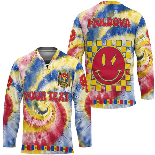 Moldova Hockey Jersey Custom Tie Dye Style 1