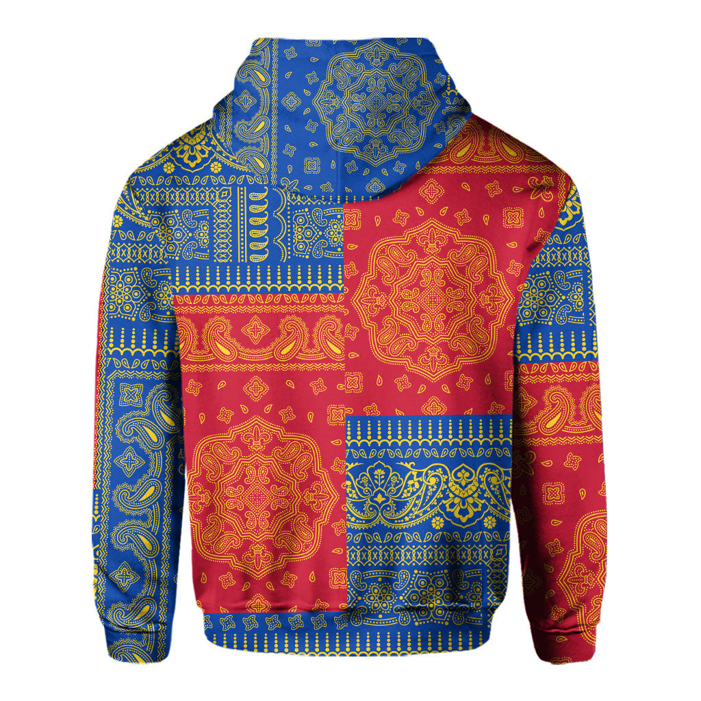 Moldova Hoodie Flag And Paisley Basic Style 3