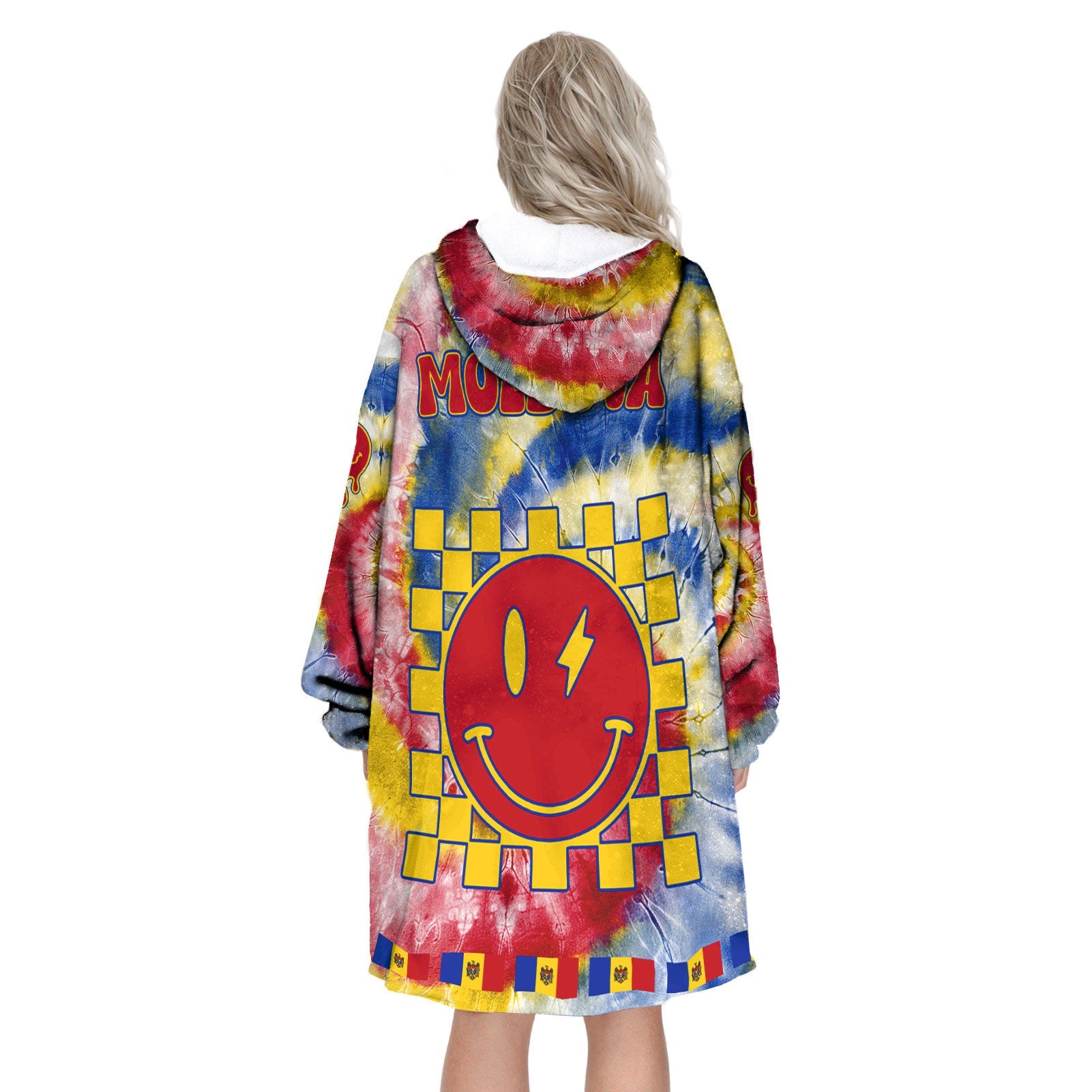 Moldova Hoodie Blanket Custom Tie Dye Style 3