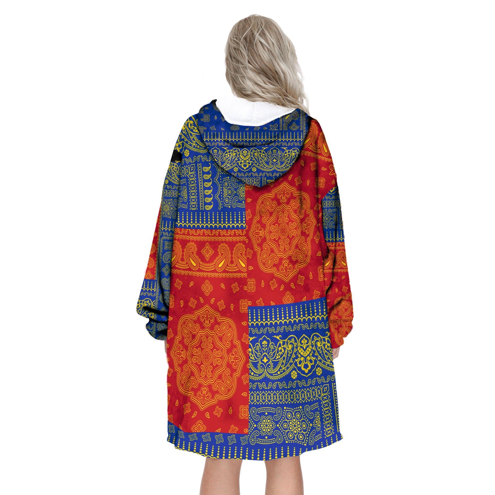 Moldova Hoodie Blanket Flag And Paisley Basic Style 3