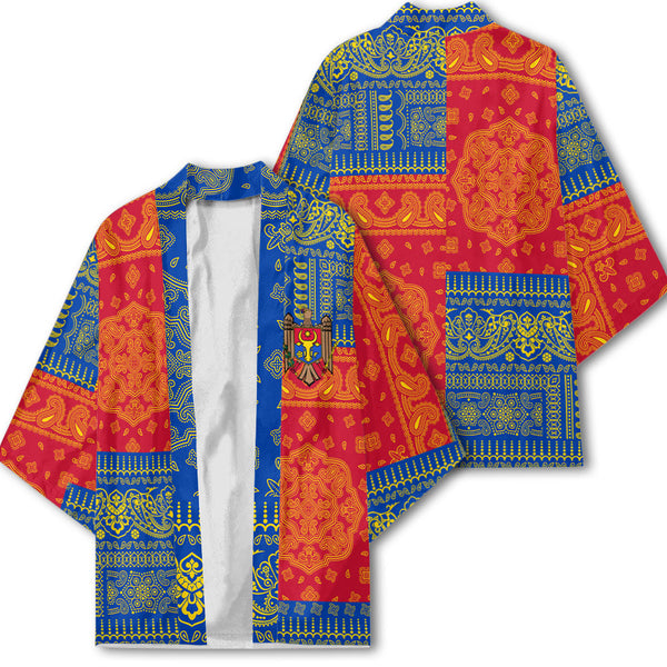 Moldova Kimono Flag And Paisley Basic Style 1